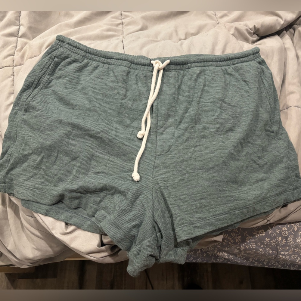 Aerie Green Shorts with Drawstring Waistband